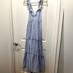 Madison Matthews blue stripe sundress